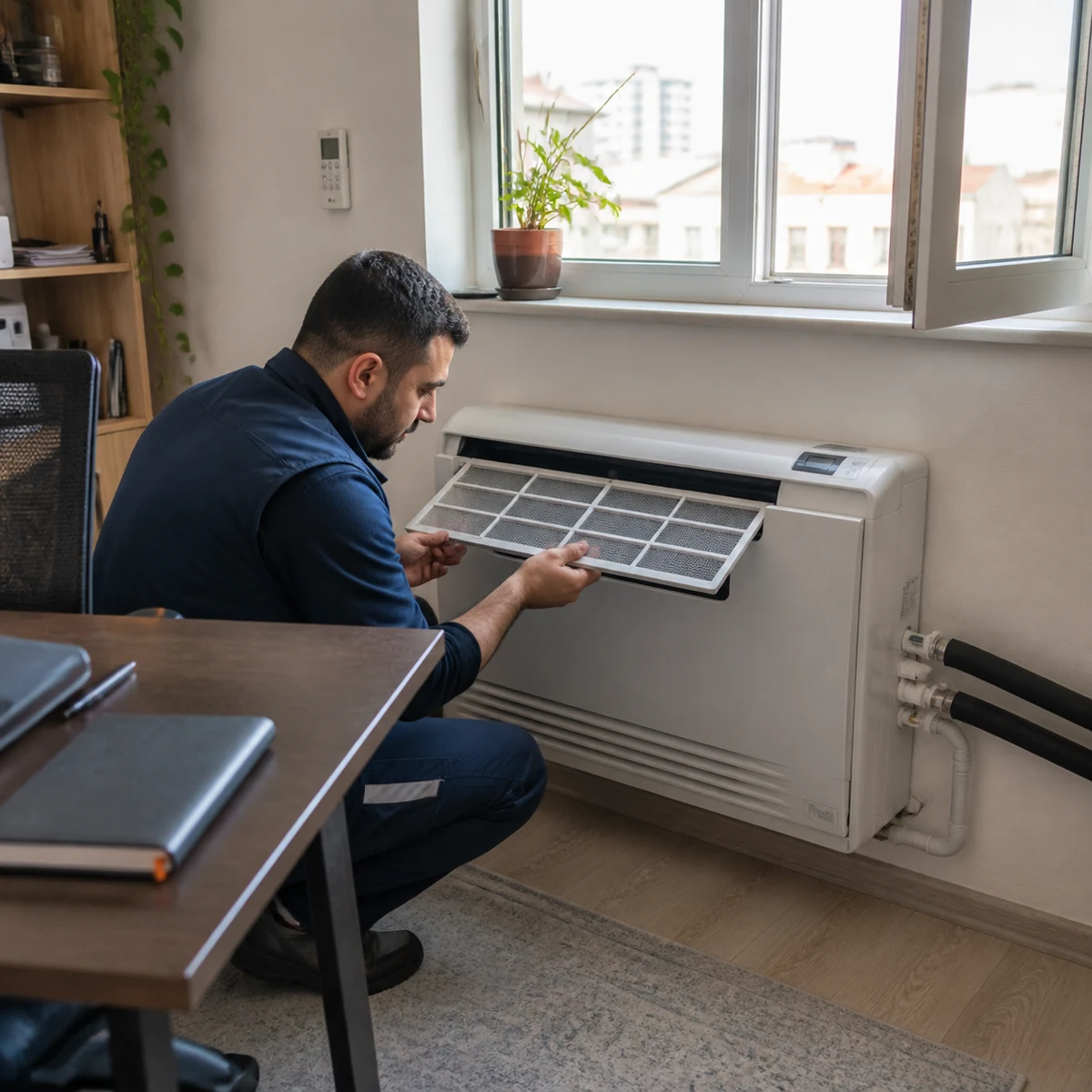 Fan-Coil ile Isıtma ve Soğutma Çözümü için temsilî ısı pompası çözüm görseli