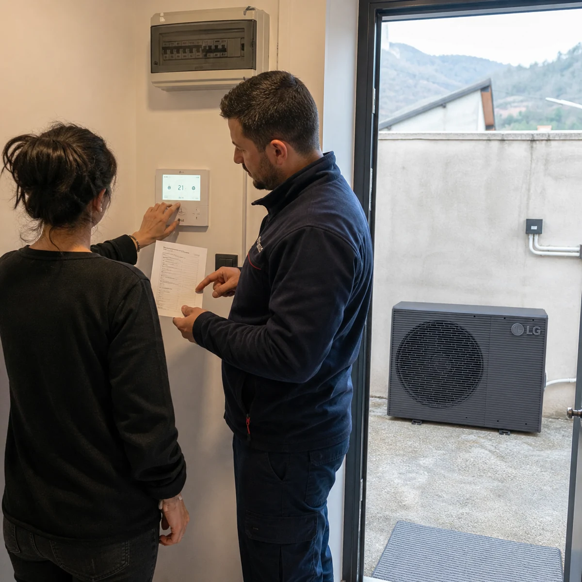 Son Kontrol ve Kullanıcı Bilgilendirmesi için temsilî ısı pompası çözüm görseli